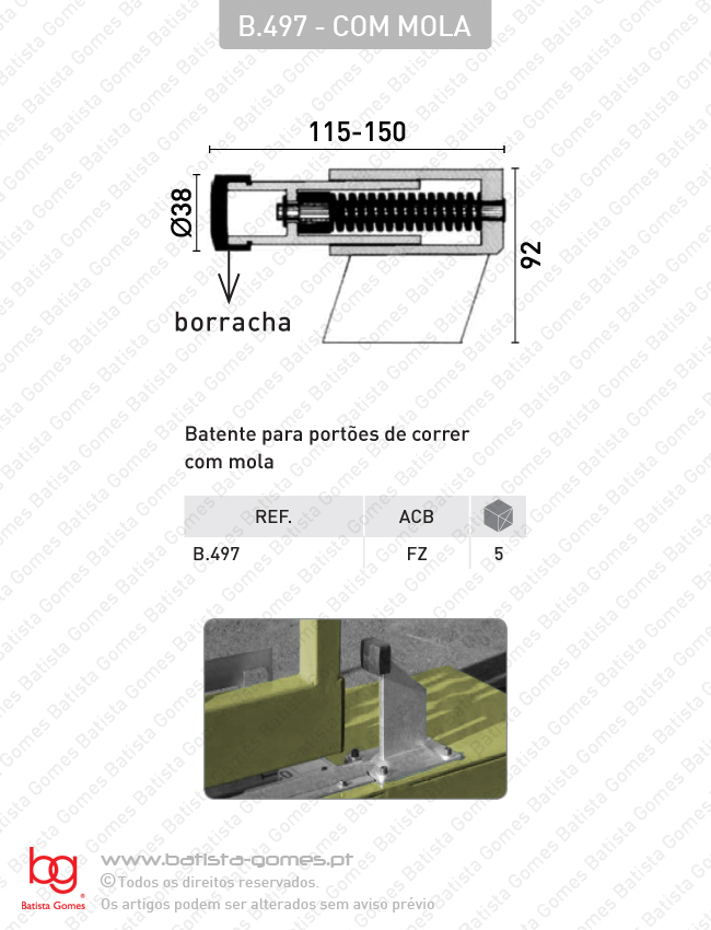 Batente para port�es de correr